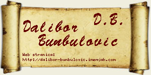 Dalibor Bunbulović vizit kartica